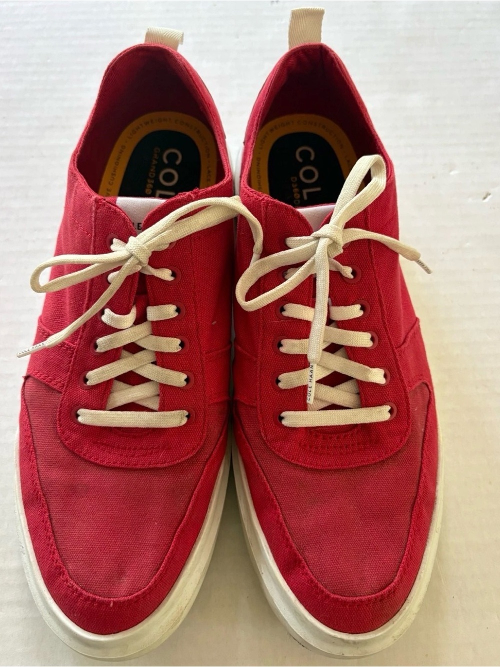 COLE HAAN Men's Grandpro Rally  Canvas Court Red Sneakers- Size 10.5 M
